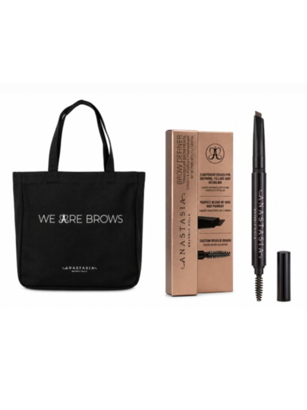 Anastasia Brows 2-Piece Bundle — Tote + Brow Definer - Dark Brown - New